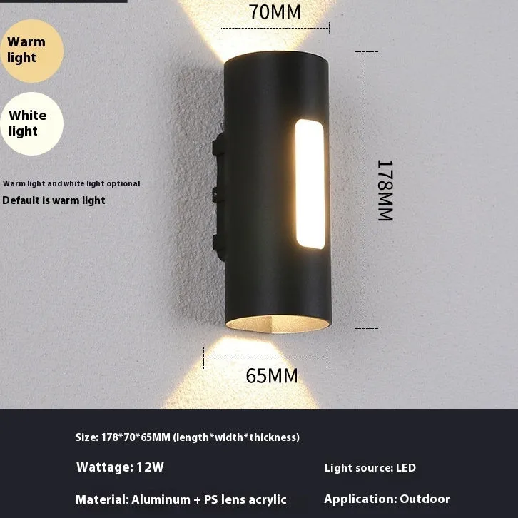 Outdoor wall lamp LED double head up and down 12W aluminium 70x178x65mm warm white or pure white