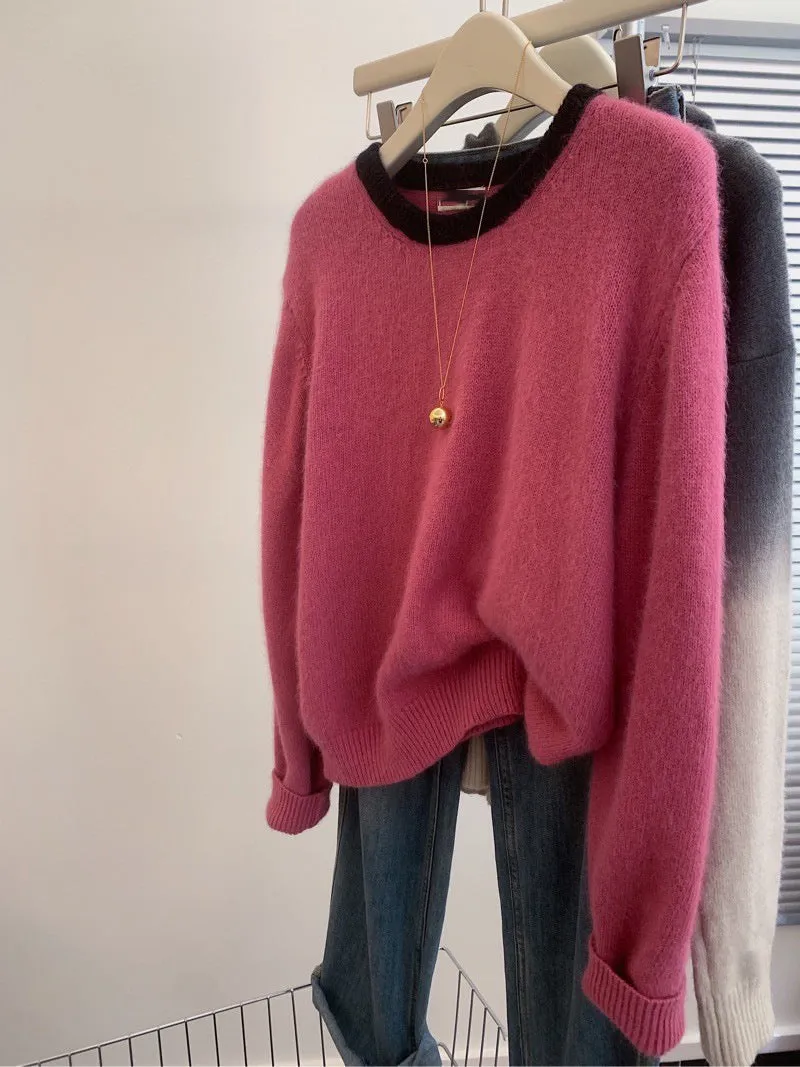 Idle Style soft glutinous polyester knitwear top in beige color, free size, pullover design for temperate commute