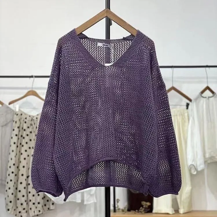 Loose polyester mesh sun protection top with princess sleeves in Chinese style, available in multiple colours and sizes