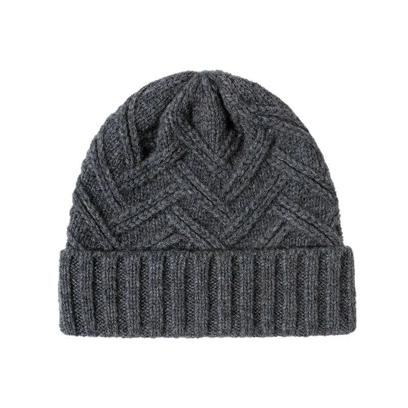 Wool knitted dome crown hat for women in one of six colours: ivory white, khaki, red, brown, grey, or black.
