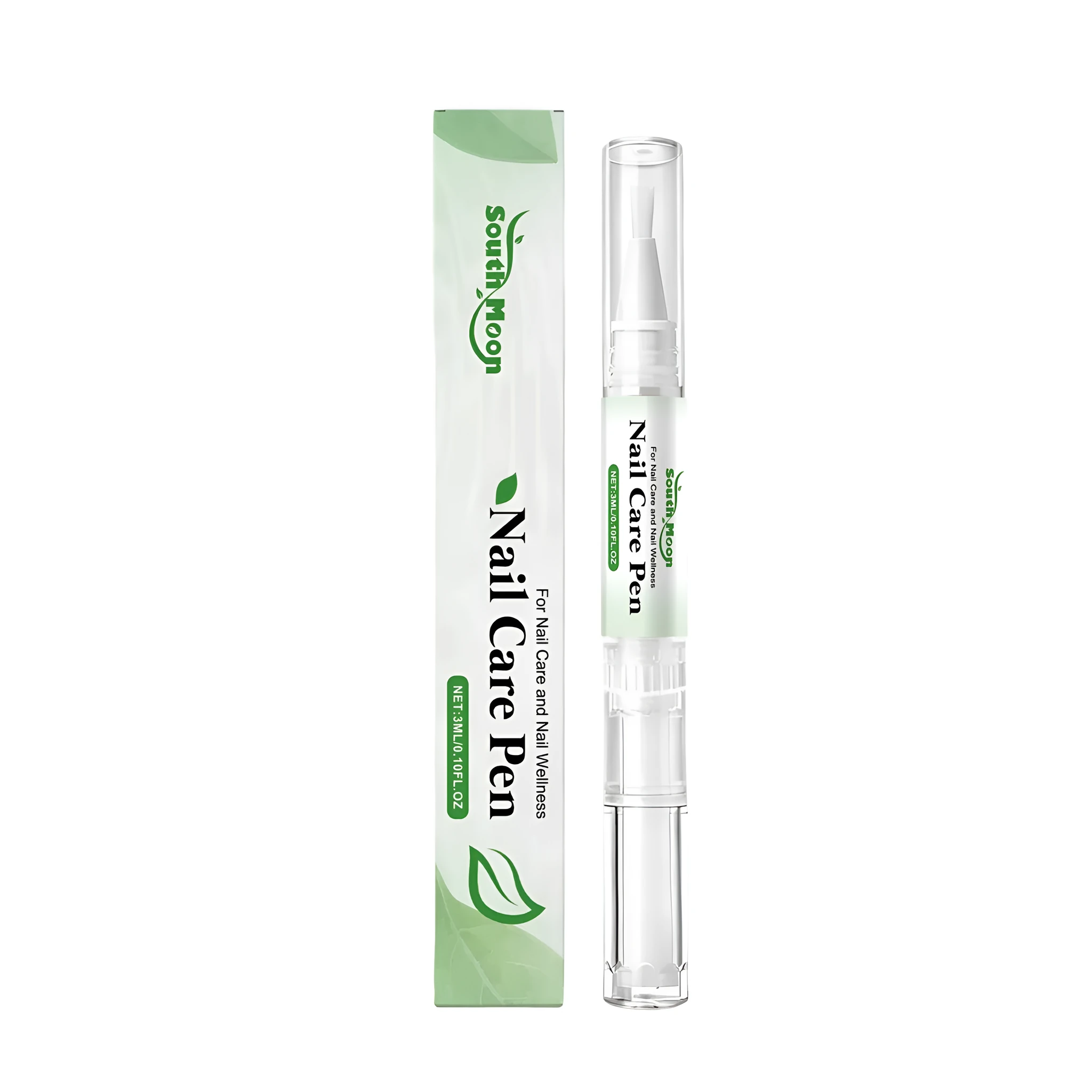 Nail care pen with 3ml capacity, featuring a white body and applicator tip on a clean surface