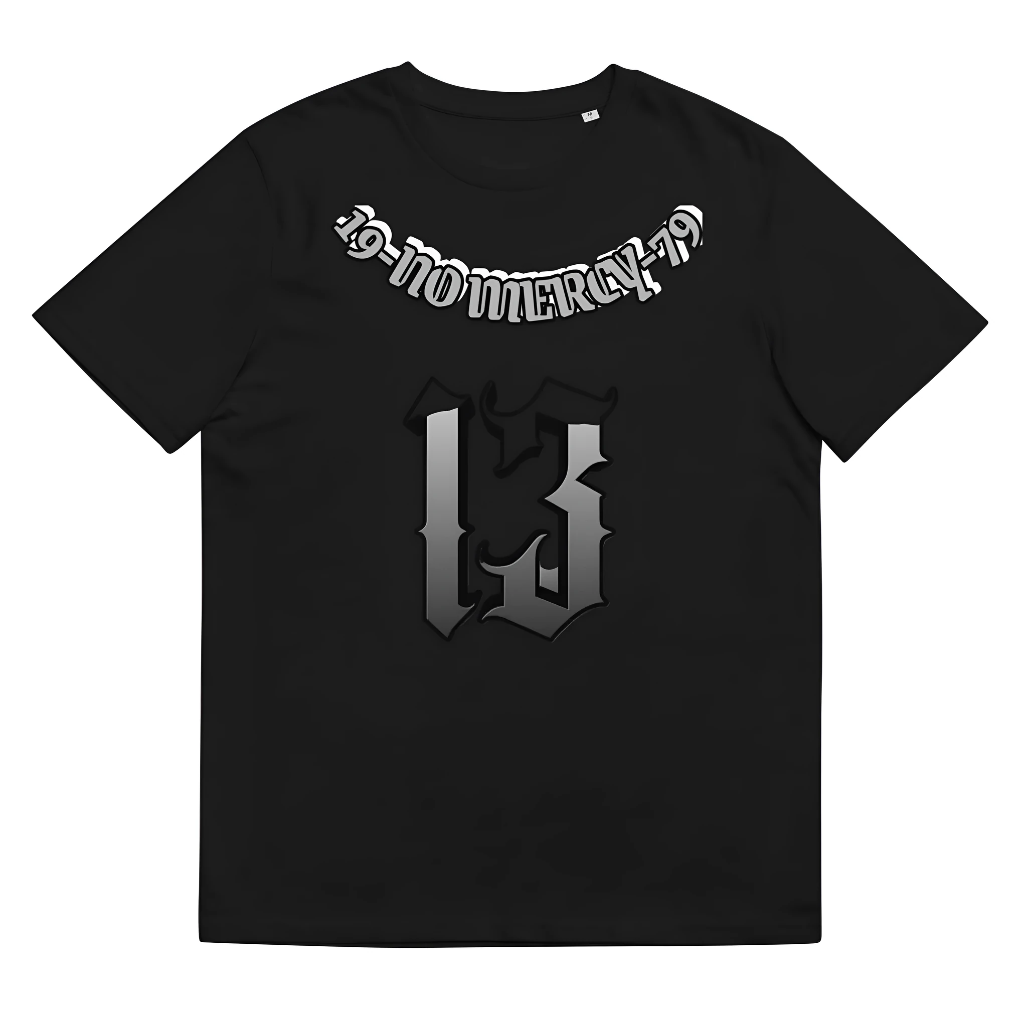 Man wearing a burgundy casual T-shirt with a 3D digital print design on the front.