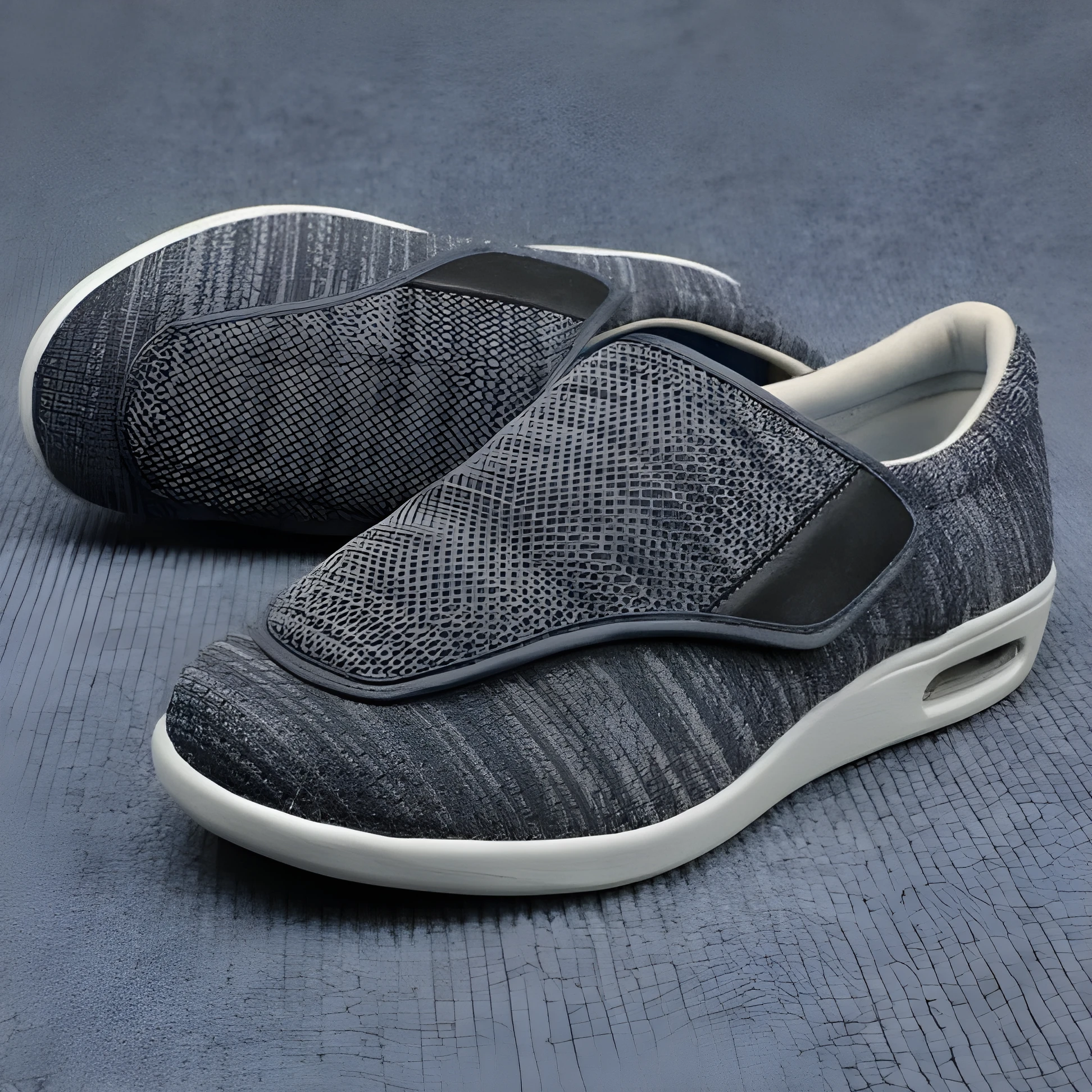 Wide fit elderly shoes with Velcro closure, round toe, and cushioned rubber sole in black colour option
