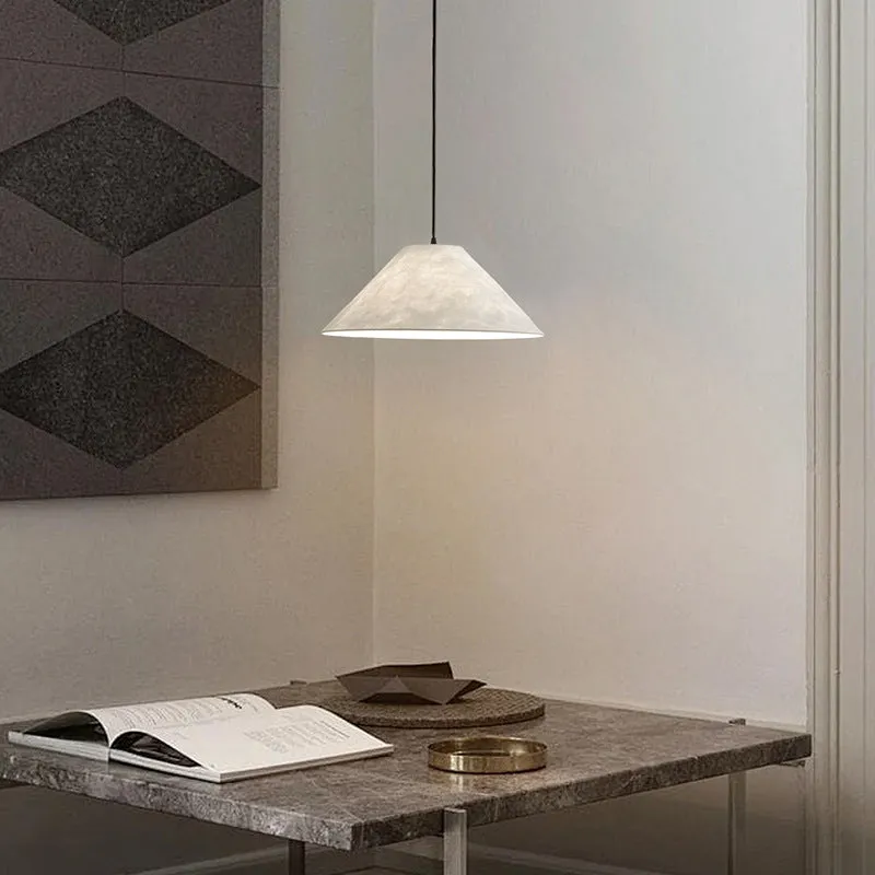 Nordic Japanese style chandelier in Platinum finish, 50cm diameter, for dining room or bedroom