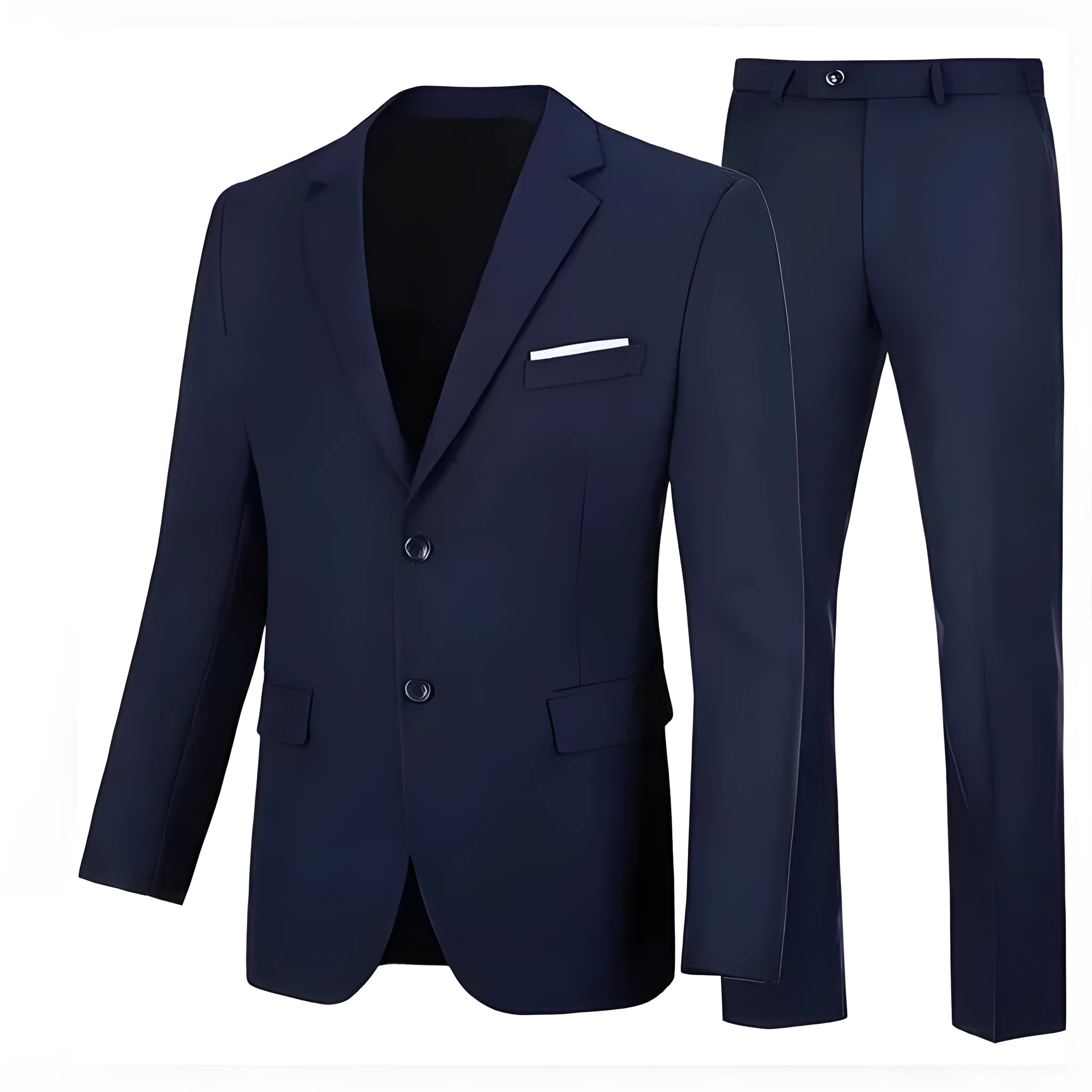 Men's slim fit viscose wedding dinner suit jacket set with matching trousers in five colours