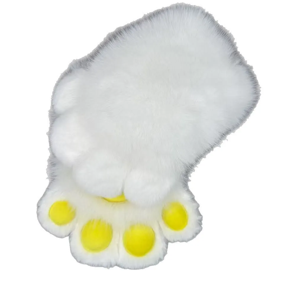 Colourful animal claw cosplay gloves in multiple two-tone colour options on a white background.