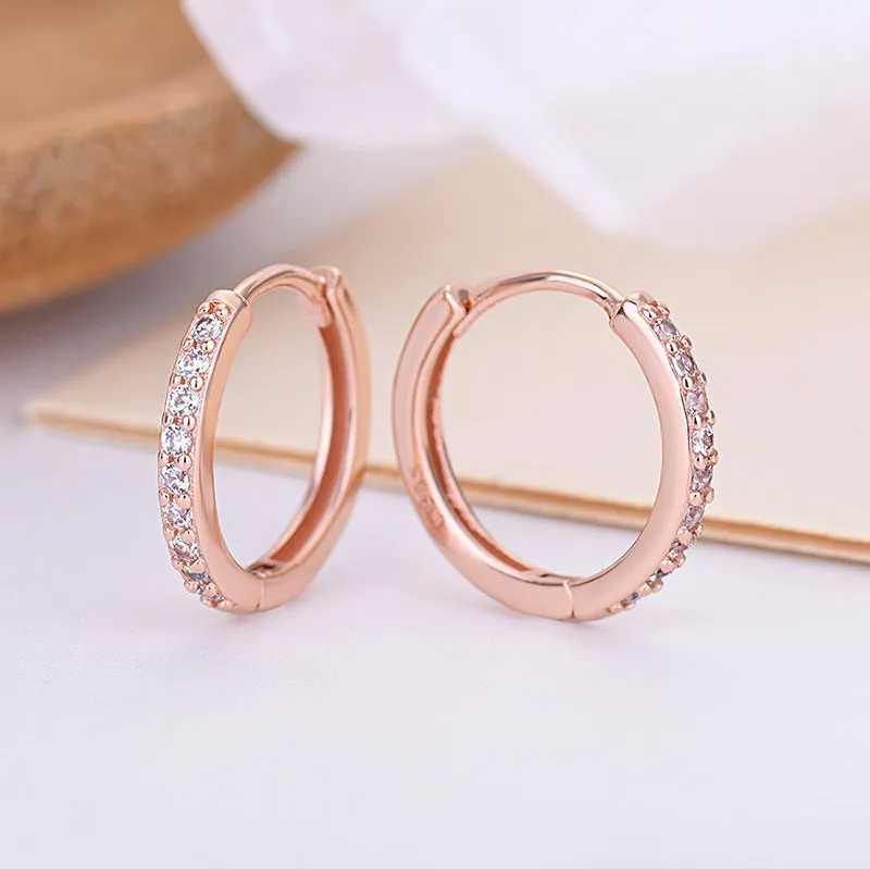 Gang Drill Zircon stud earrings in silver with geometric starry sky design, unisex style