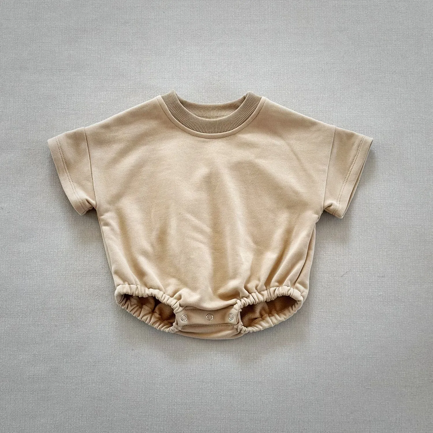 New Korean style cotton infant romper triangle jumpsuit short sleeve hide hooks closure suitable height 59cm to 90cm