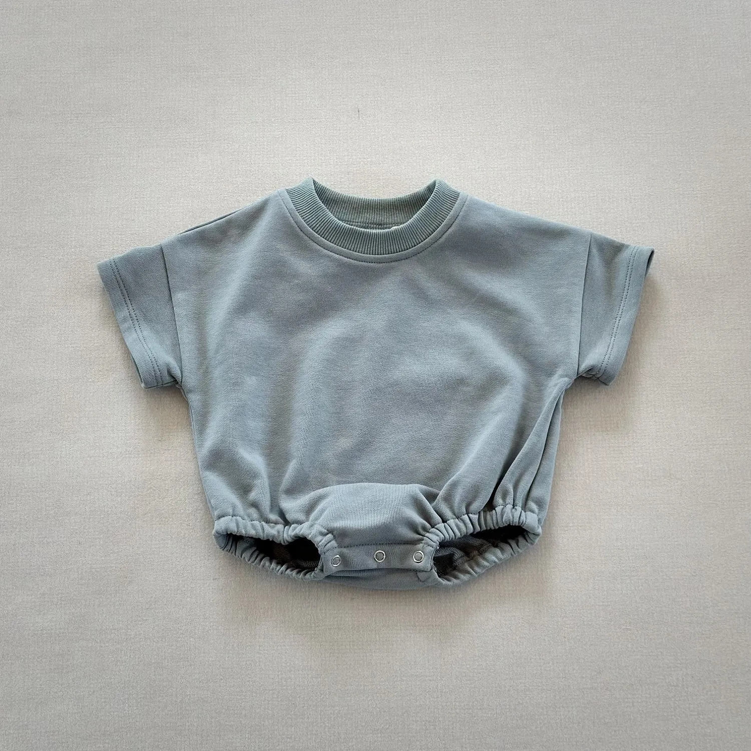 New Korean style cotton infant romper triangle jumpsuit short sleeve hide hooks closure suitable height 59cm to 90cm
