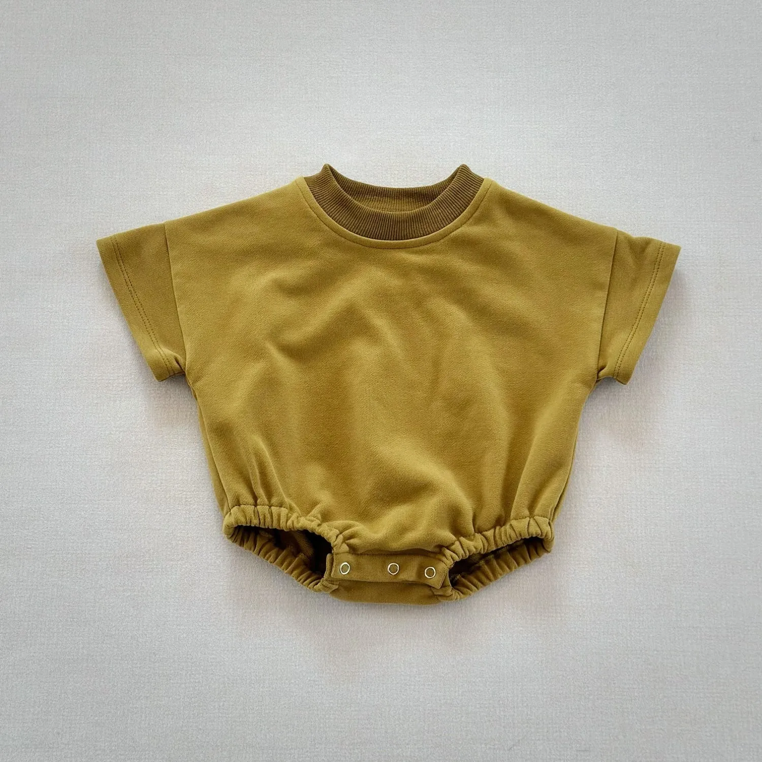 New Korean style cotton infant romper triangle jumpsuit short sleeve hide hooks closure suitable height 59cm to 90cm