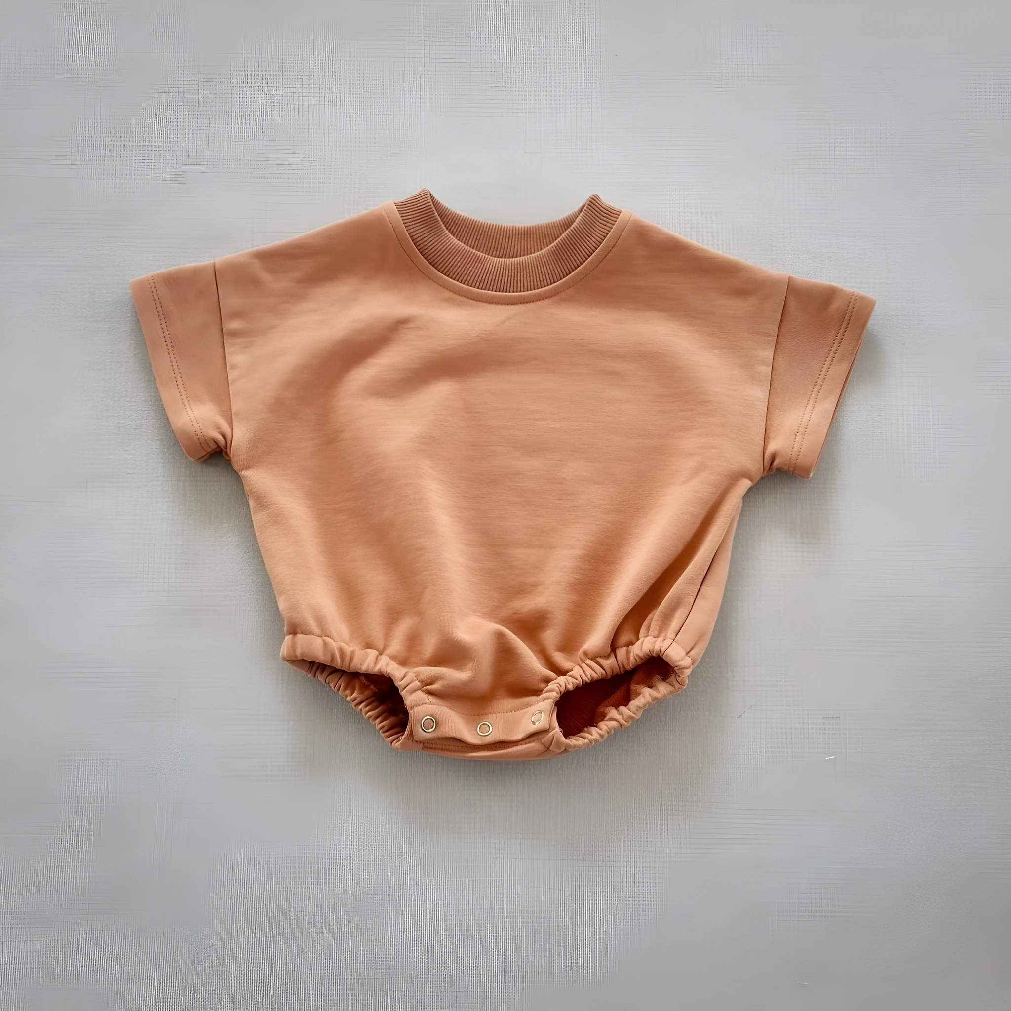 New Korean style cotton infant romper triangle jumpsuit short sleeve hide hooks closure suitable height 59cm to 90cm