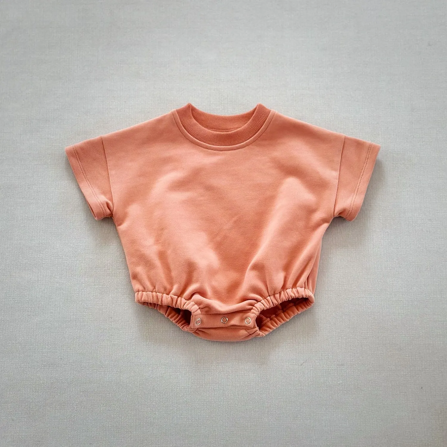New Korean style cotton infant romper triangle jumpsuit short sleeve hide hooks closure suitable height 59cm to 90cm