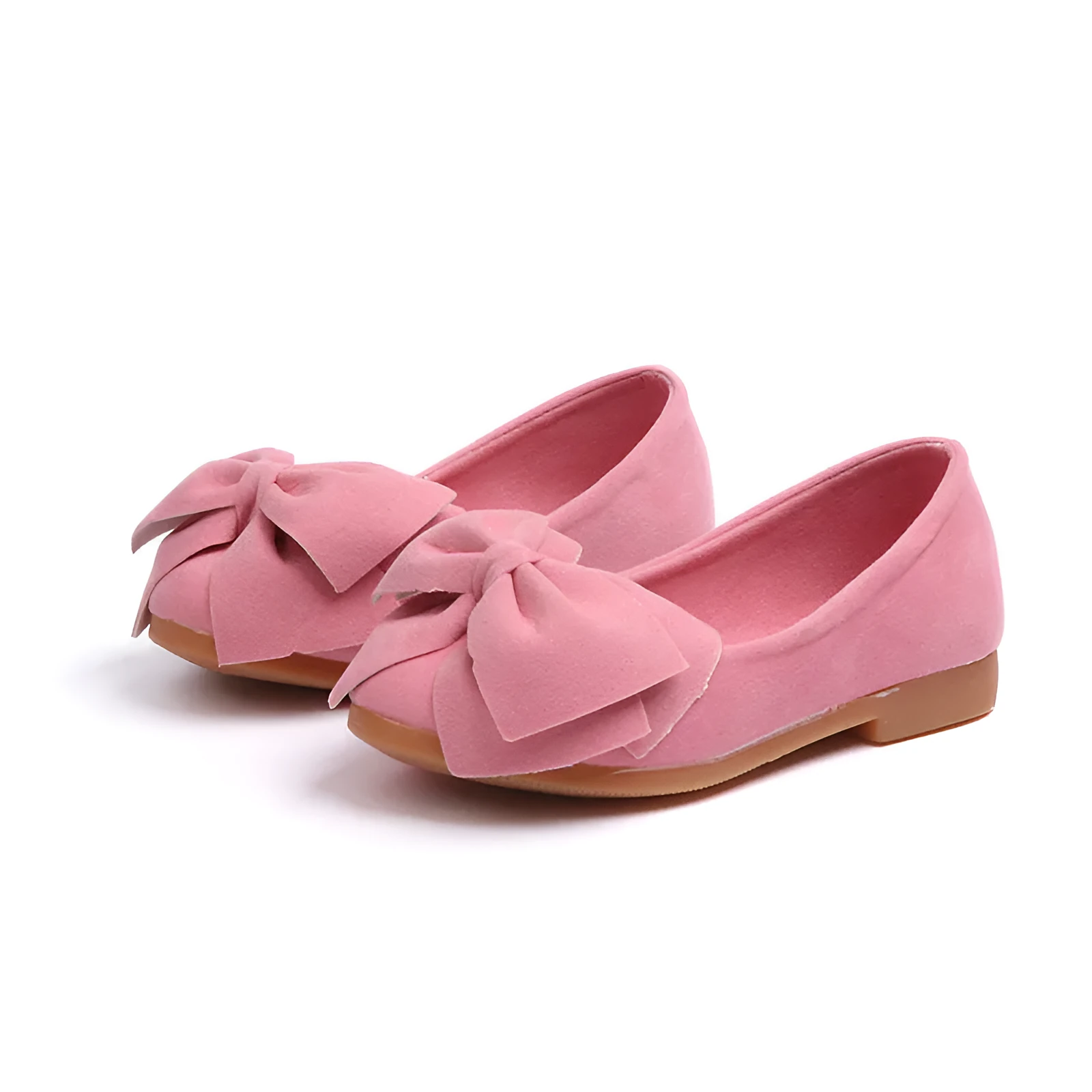 Girls summer casual sandals with non-slip beef tendon sole in pink, showing open construction and size details