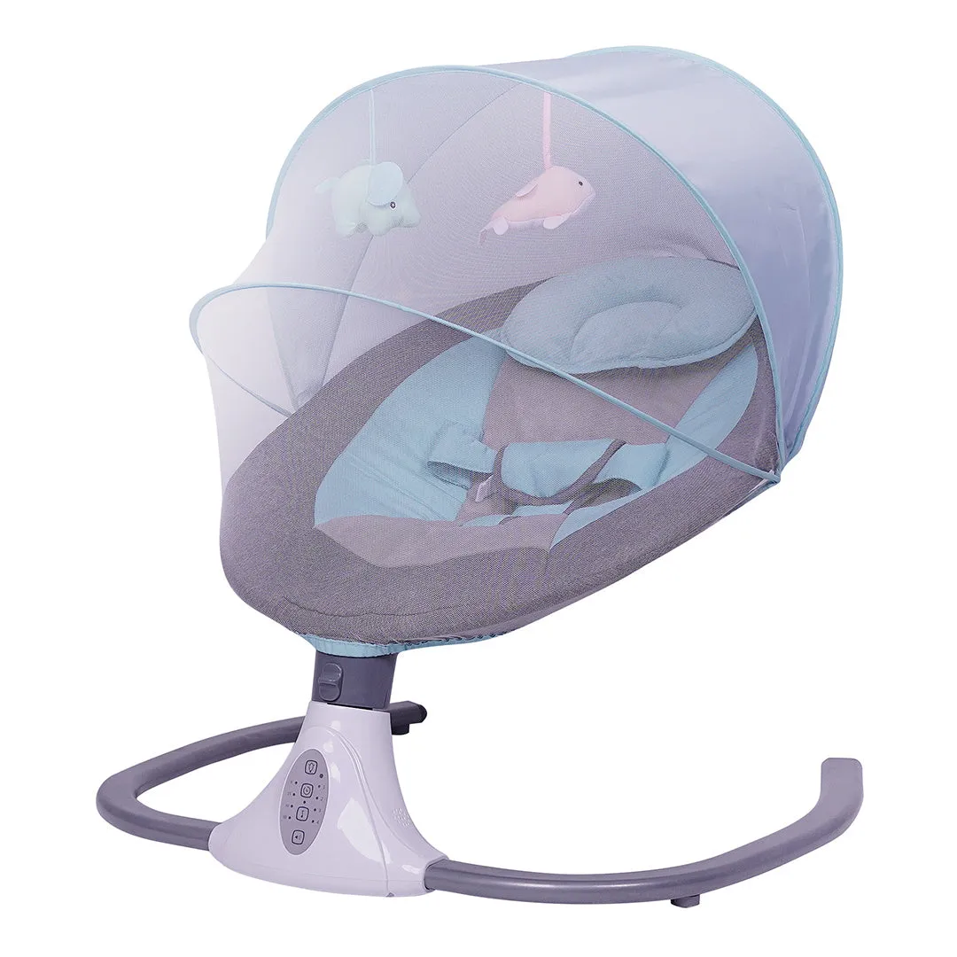 Baby rocking chair electric smart cradle in cherry blossom pink with Bluetooth remote control for infants 1-14 months