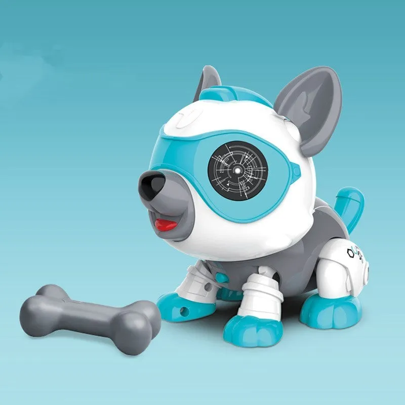DIY mechanical electronic robot dog in Persian brown with voice control and touch sensing
