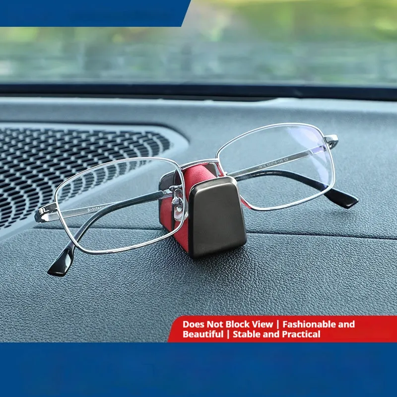 Green zinc alloy and leather car dashboard clip for holding sunglasses, shown next to a ruler showing 3.7cm size.