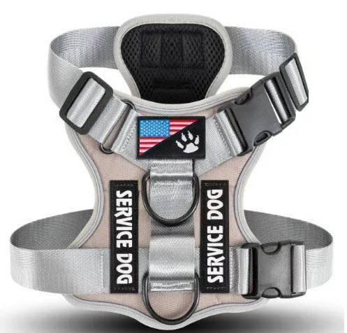 Large dog tactical nylon chest strap vest with reflective rope in army green colour