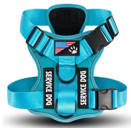 Large dog tactical nylon chest strap vest with reflective rope in army green colour