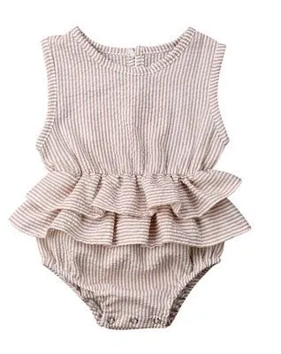 Baby striped sleeveless cotton pettiskirt romper in stripe colour, suitable for heights 70-100cm