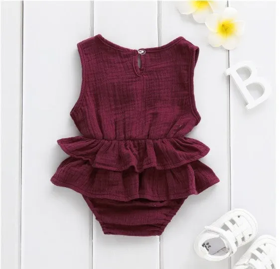 Baby striped sleeveless cotton pettiskirt romper in stripe colour, suitable for heights 70-100cm