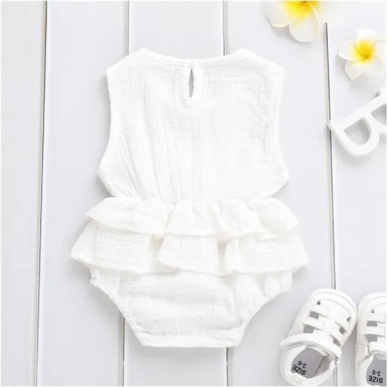 Baby striped sleeveless cotton pettiskirt romper in stripe colour, suitable for heights 70-100cm