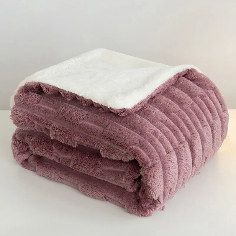 Rabbit Bejirog flange blanket in solid colour, polyester fibre, lightweight nap cover for air conditioning