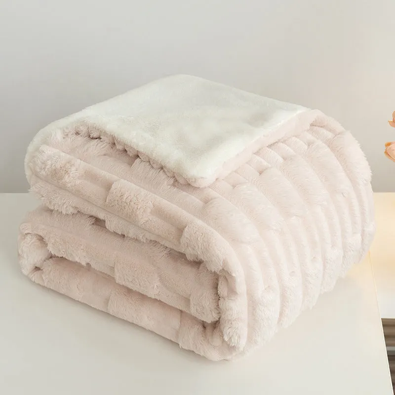 Rabbit Bejirog flange blanket in solid colour, polyester fibre, lightweight nap cover for air conditioning