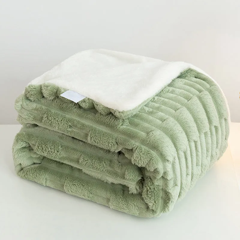 Rabbit Bejirog flange blanket in solid colour, polyester fibre, lightweight nap cover for air conditioning