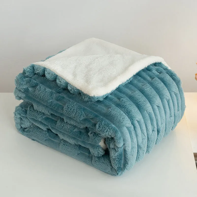 Rabbit Bejirog flange blanket in solid colour, polyester fibre, lightweight nap cover for air conditioning