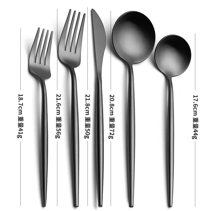 Stainless steel 5-piece steak knife set in solid colour with multi-color options for Western tableware