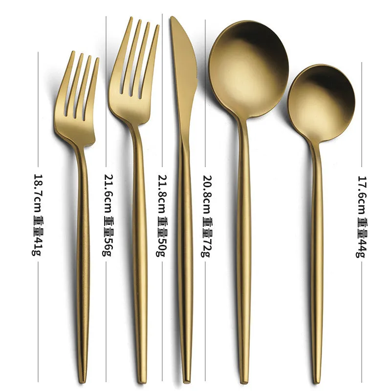 Stainless steel 5-piece steak knife set in solid colour with multi-color options for Western tableware