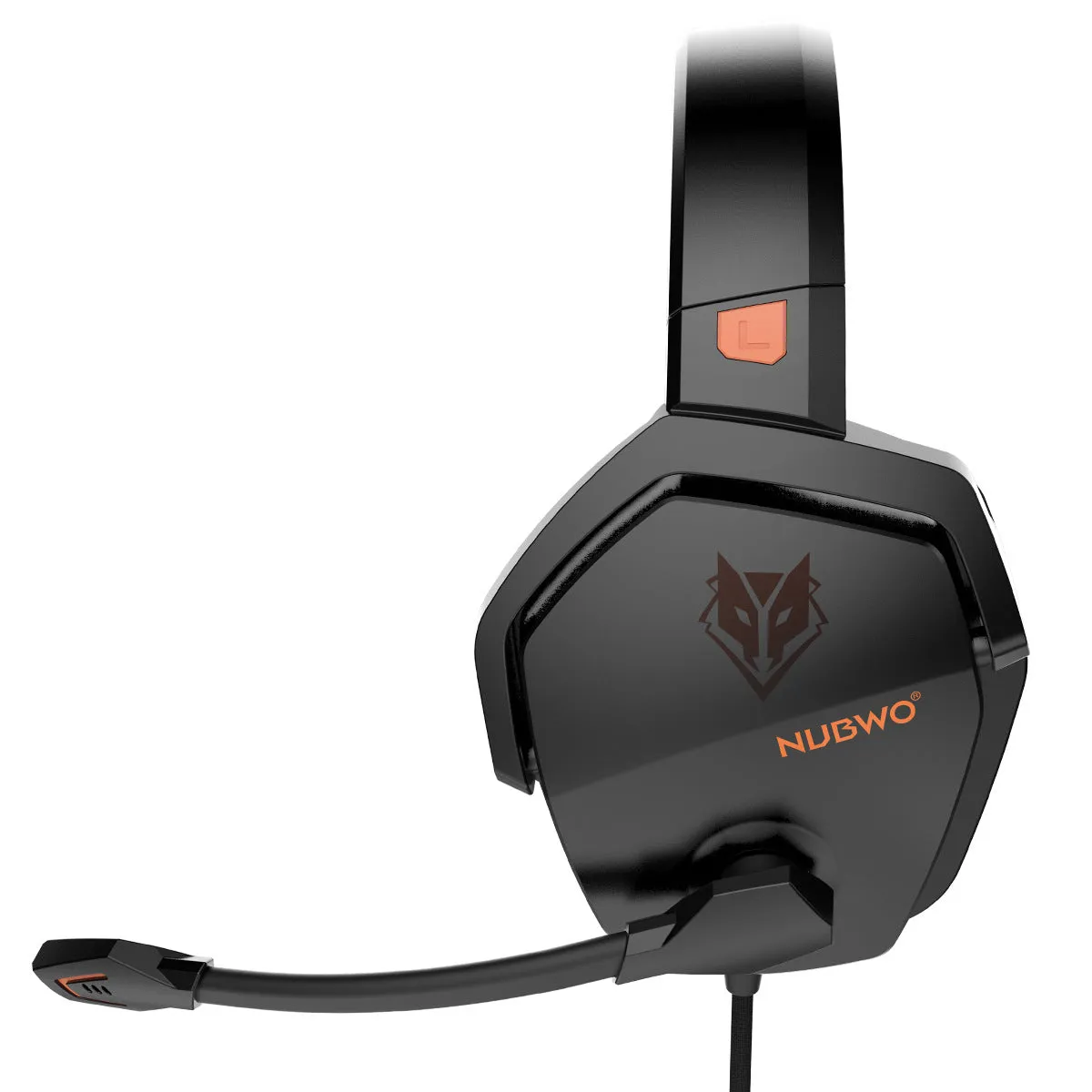 Wired esports gaming headset with chicken head design, artificial leather ear cushions, and braided cable