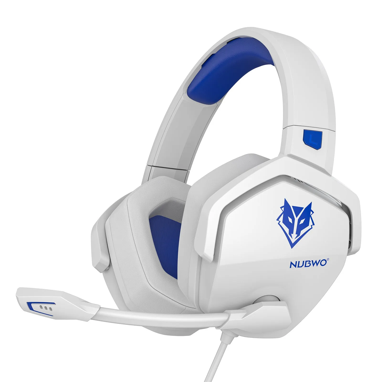 Wired esports gaming headset with chicken head design, artificial leather ear cushions, and braided cable