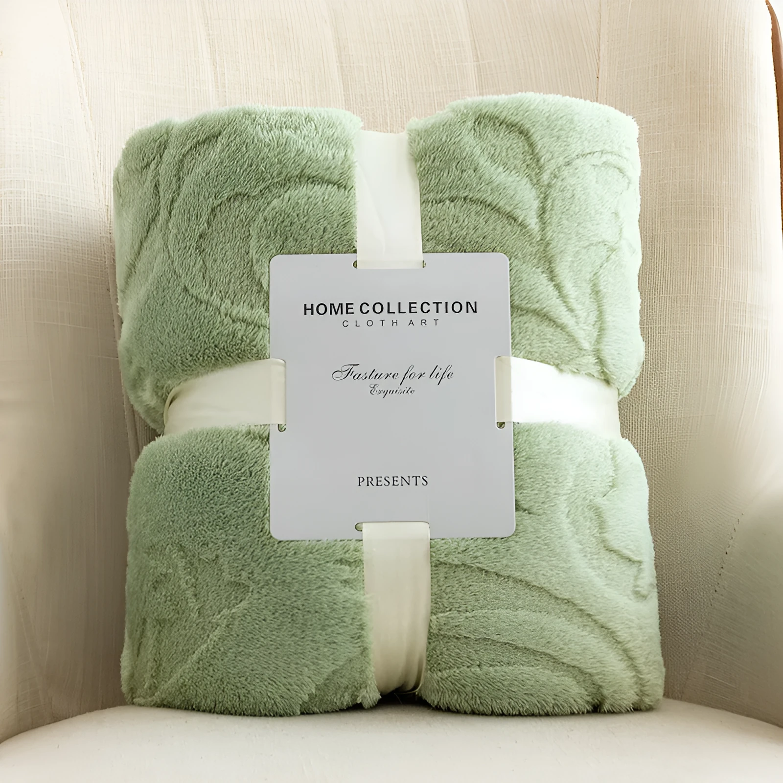 Flannel jacquard blanket in solid colour with plant flower pattern, polyester fibre, multi-size sofa cover