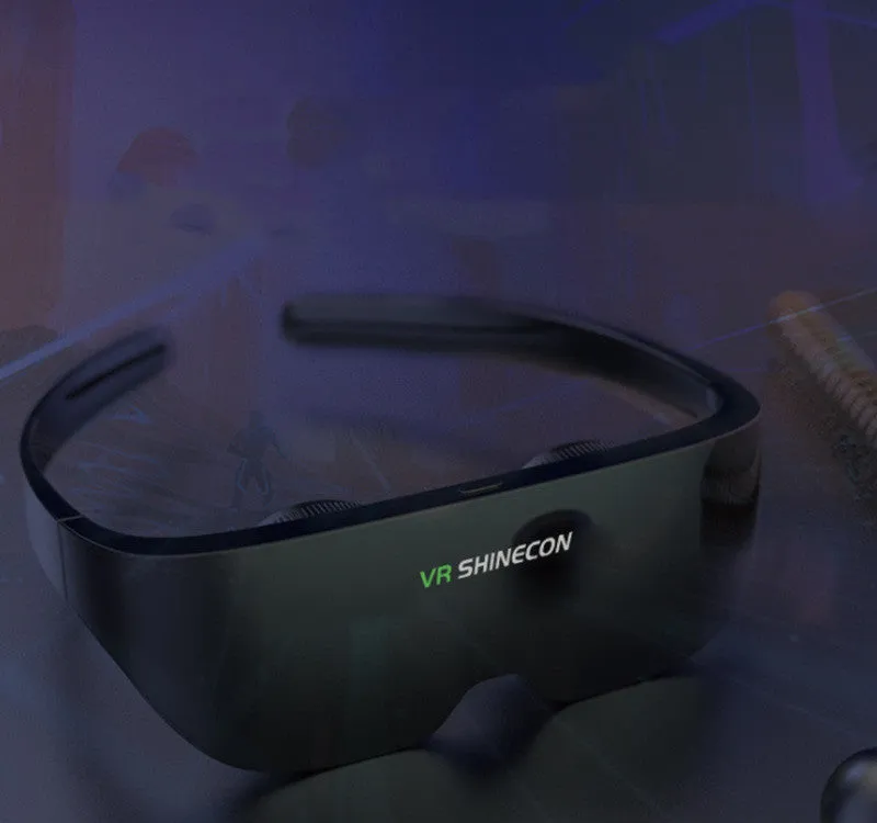 Giant screen VR all-in-one glasses with 4K resolution and Type C connection on a desk