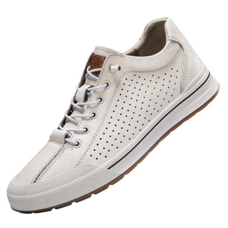 Men's white and black breathable trainers with 6cm heel in six seasonal variations