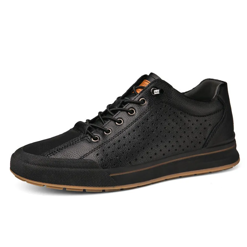 Men's white and black breathable trainers with 6cm heel in six seasonal variations