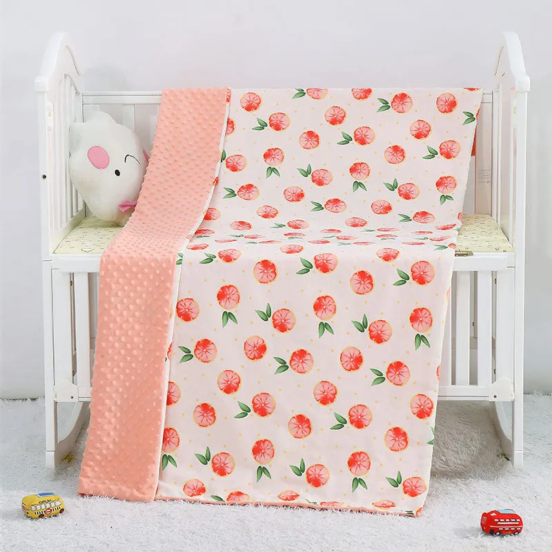 Pure cotton cartoon baby soother blanket with dinosaur pattern, 100x158cm