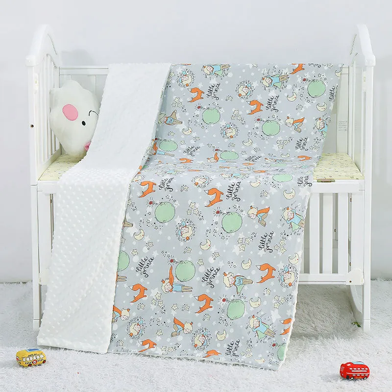 Pure cotton cartoon baby soother blanket with dinosaur pattern, 100x158cm