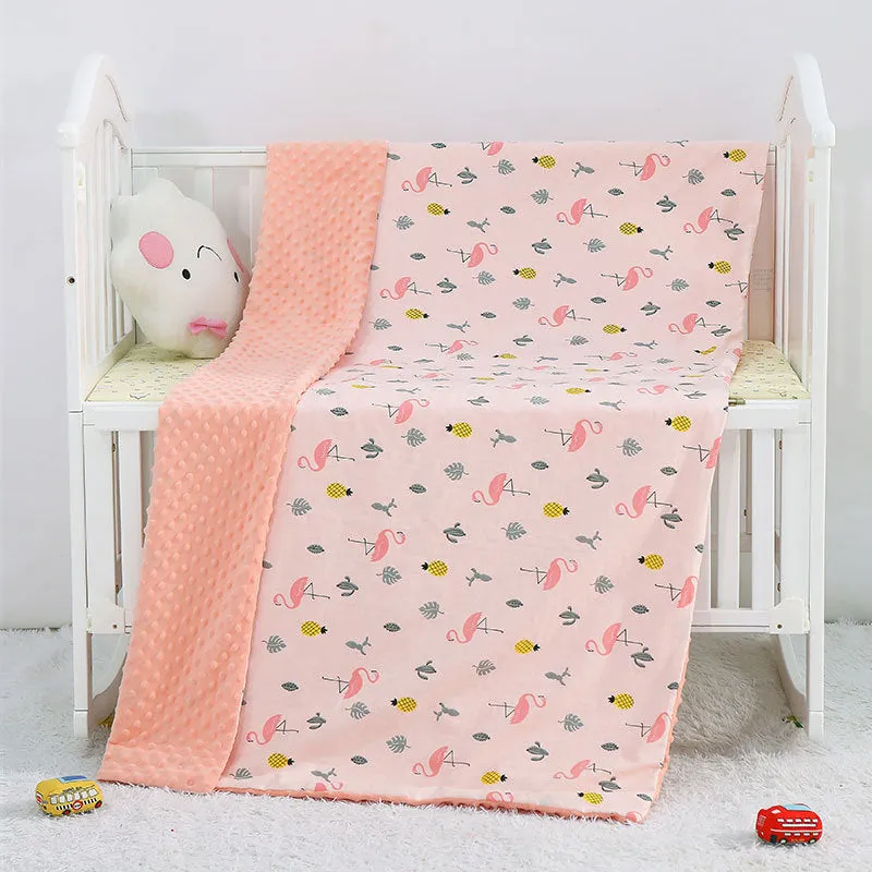 Pure cotton cartoon baby soother blanket with dinosaur pattern, 100x158cm