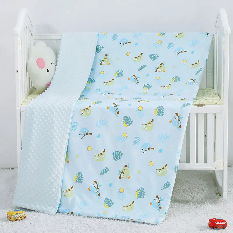 Pure cotton cartoon baby soother blanket with dinosaur pattern, 100x158cm
