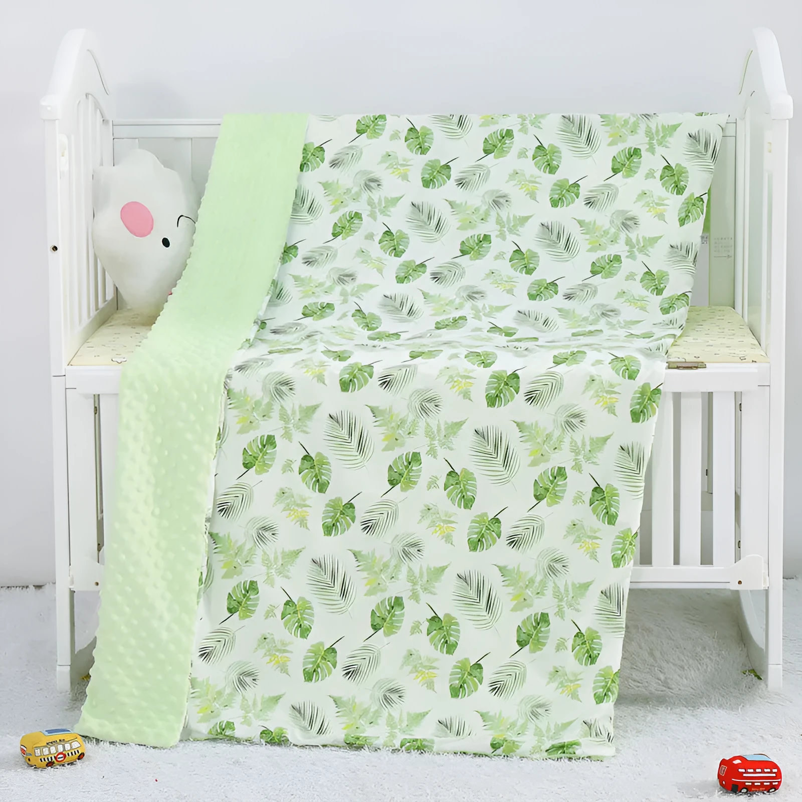 Pure cotton cartoon baby soother blanket with dinosaur pattern, 100x158cm