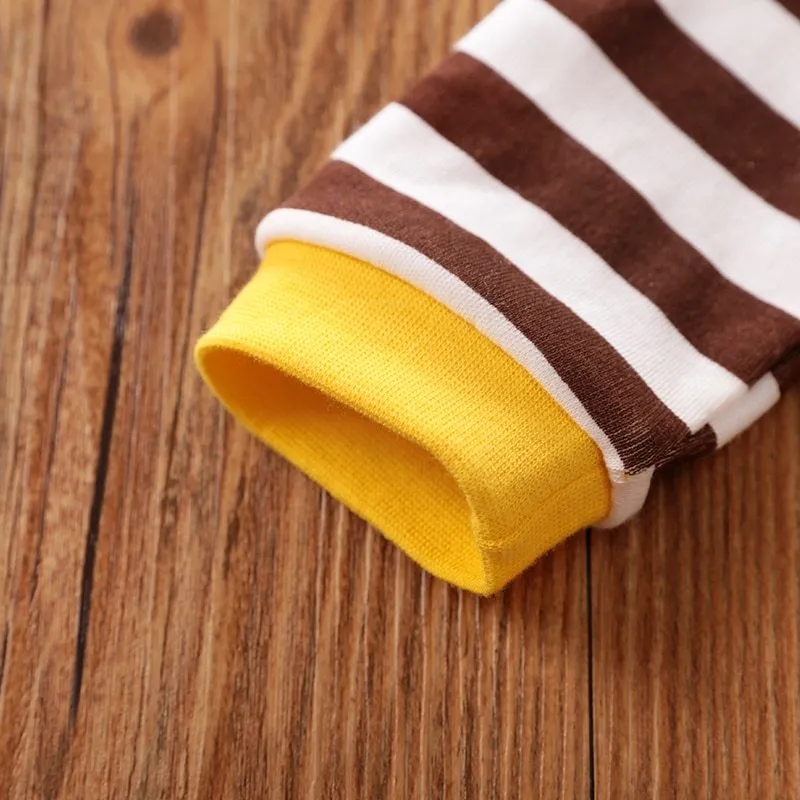 Giraffe print cotton baby one-piece long sleeves available in 59cm to 90cm sizes