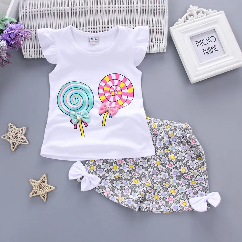 Girls cotton two-piece sleeveless top and shorts set, Korean style, 95% cotton, pink colour, size for toddlers 70-100cm