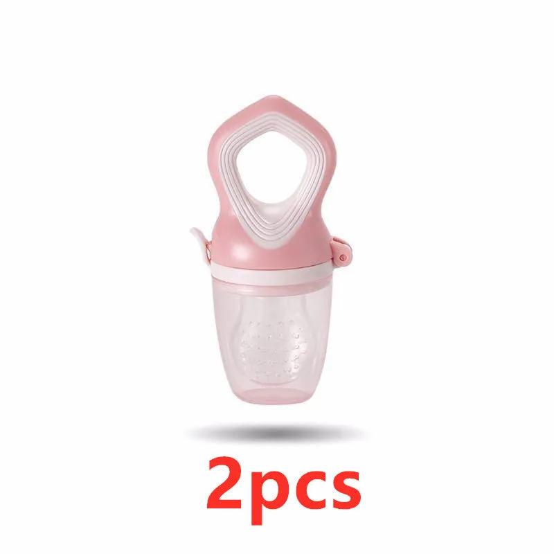 Silicone baby pacifier in light pink and light green, food grade PP and silicone, bisphenol A free