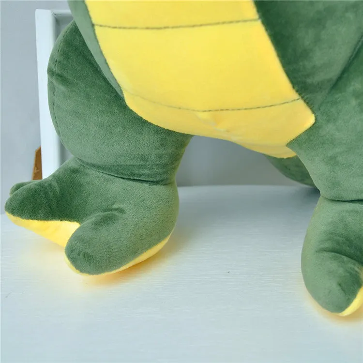 Green Tyrannosaurus dinosaur plush toy with reversible sequins and soft short plush material