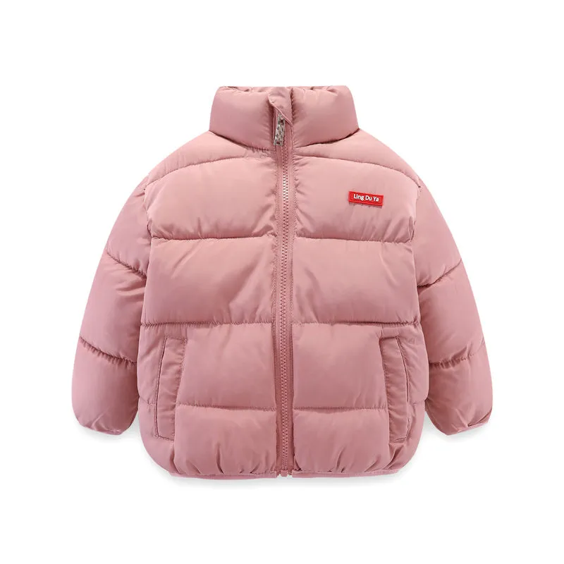 Childrens cotton zip-up top with stand collar, plain pattern, available in multiple colours and sizes 100cm to 140cm