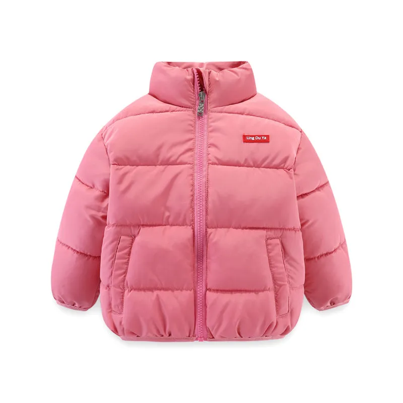 Childrens cotton zip-up top with stand collar, plain pattern, available in multiple colours and sizes 100cm to 140cm