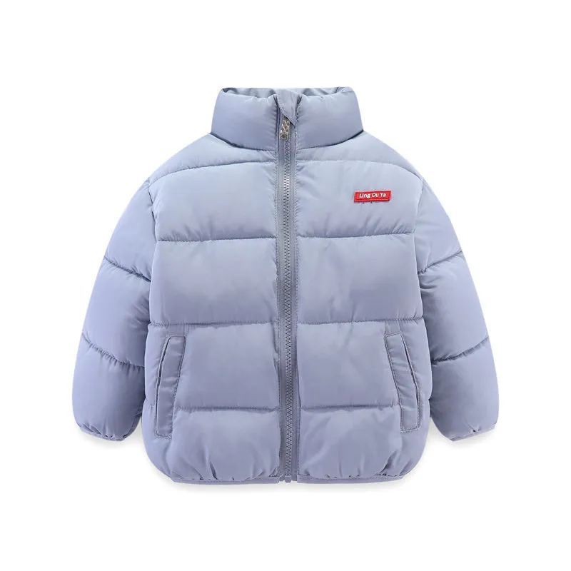 Childrens cotton zip-up top with stand collar, plain pattern, available in multiple colours and sizes 100cm to 140cm