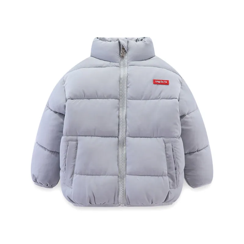 Childrens cotton zip-up top with stand collar, plain pattern, available in multiple colours and sizes 100cm to 140cm